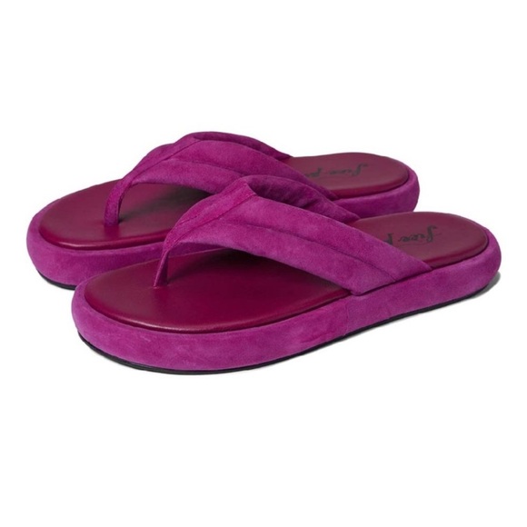 Free People Wonderland Verbena Leather Thong flip flop Sandals Size 7 - Picture 2 of 14